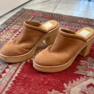 Dolce vita tan leather mules